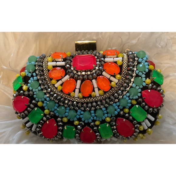 ALDO ~Enroelid Multicolor Gem Box Clutch (NWOT) - Picture 1 of 14